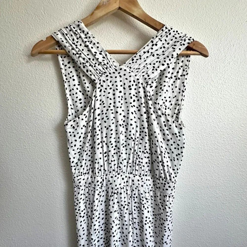 & OTHER STORIES x ANTHROPOLOGIE | Cross Front Dress Black White Dot | Size 4 - Picture 3 of 10